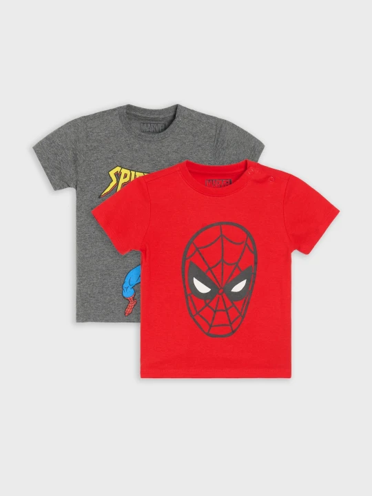 Zdjęcie produktu Sinsay - Koszulki z nadrukiem 2 pack Spider-Man - czerwony