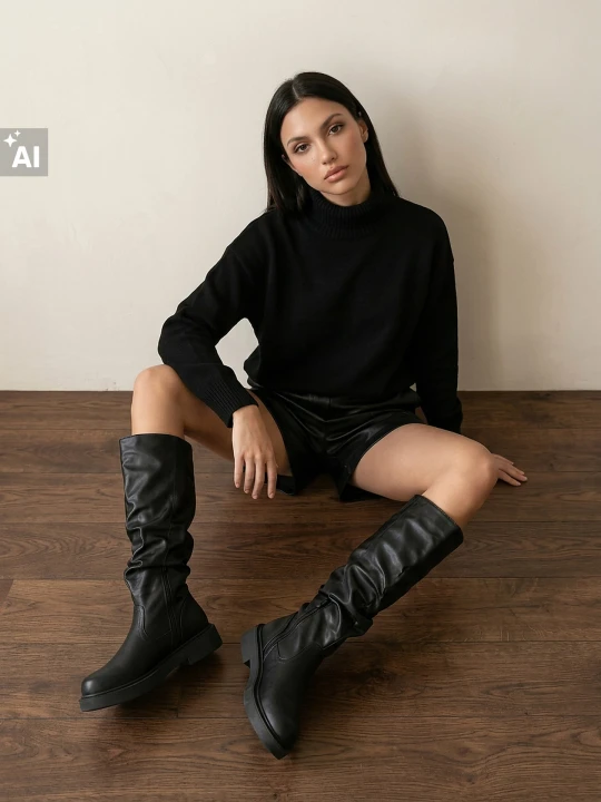 Zdjęcie produktu Sinsay - Kozaki z imitacji skóry - czarny