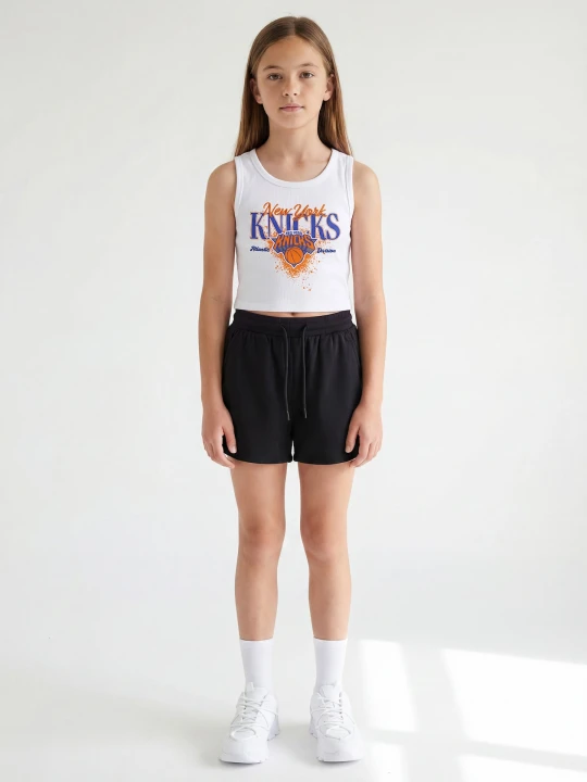 Zdjęcie produktu Sinsay - Krótki top bez rękawów NBA z nadrukiem New York Knicks - biały