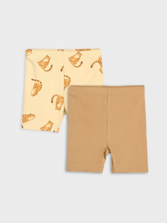 Zdjęcie produktu Sinsay - Krótkie legginsy 2 pack - beżowy