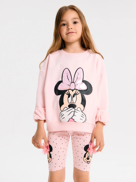 Zdjęcie produktu Sinsay - Krótkie legginsy z ozdobnym tiulem Minnie Mouse - różowy