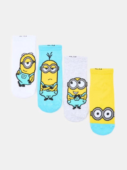 Zdjęcie produktu Sinsay - Krótkie skarpetki z nadrukiem Minions 4 pack - wielobarwny