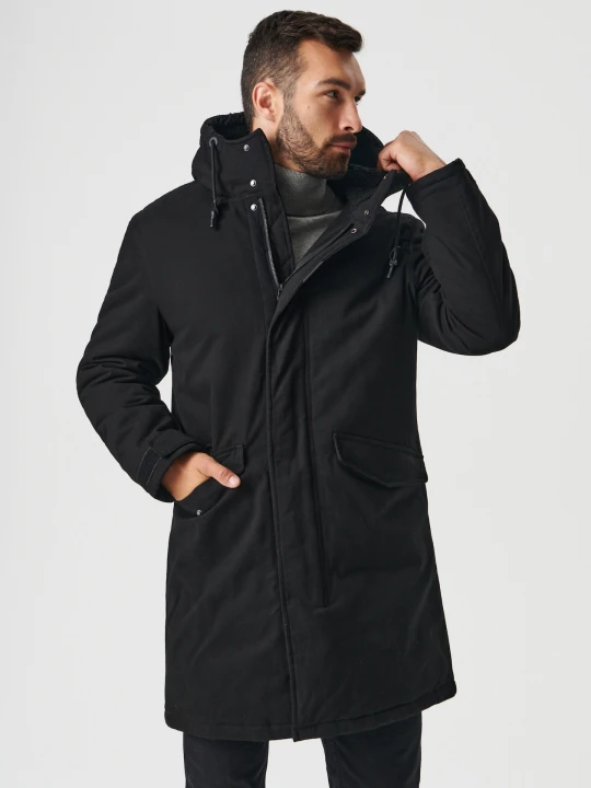 Zdjęcie produktu Sinsay - Kurtka parka z kapturem - czarny