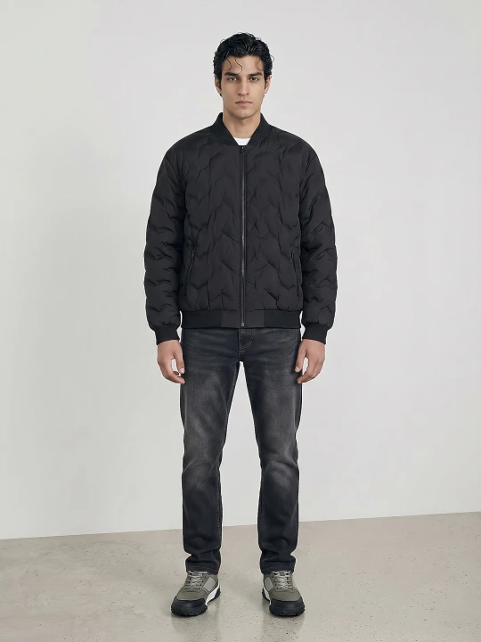 Zdjęcie produktu Sinsay - Kurtka puffer bomber z kieszeniami na zamek - czarny