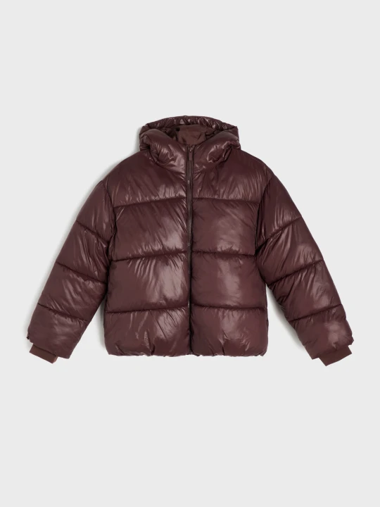 Zdjęcie produktu Sinsay - Kurtka puffer z kapturem - brązowy