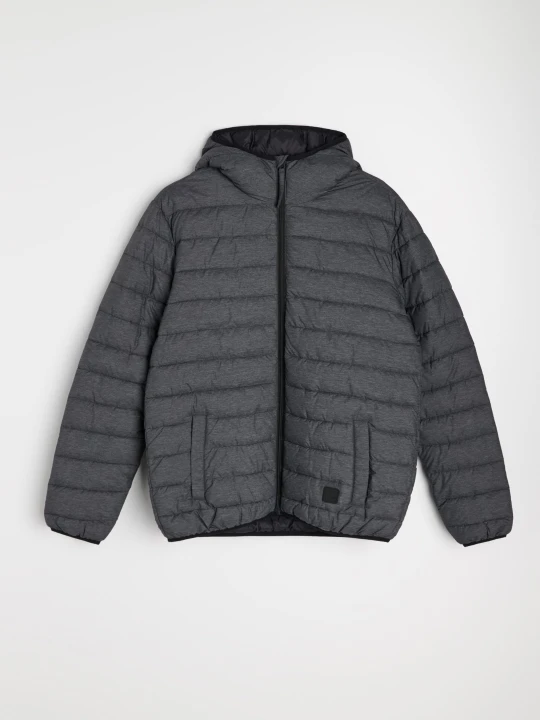 Zdjęcie produktu Sinsay - Kurtka puffer z kapturem - szary