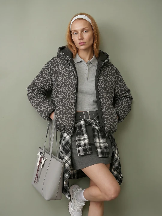 Zdjęcie produktu Sinsay - Kurtka puffer z kapturem - wielobarwny