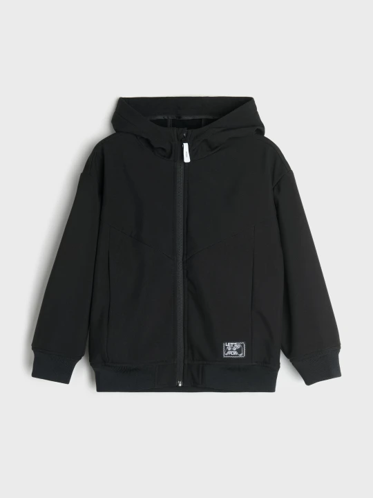 Zdjęcie produktu Sinsay - Kurtka softshell z kapturem i odblaskowymi elementami - czarny