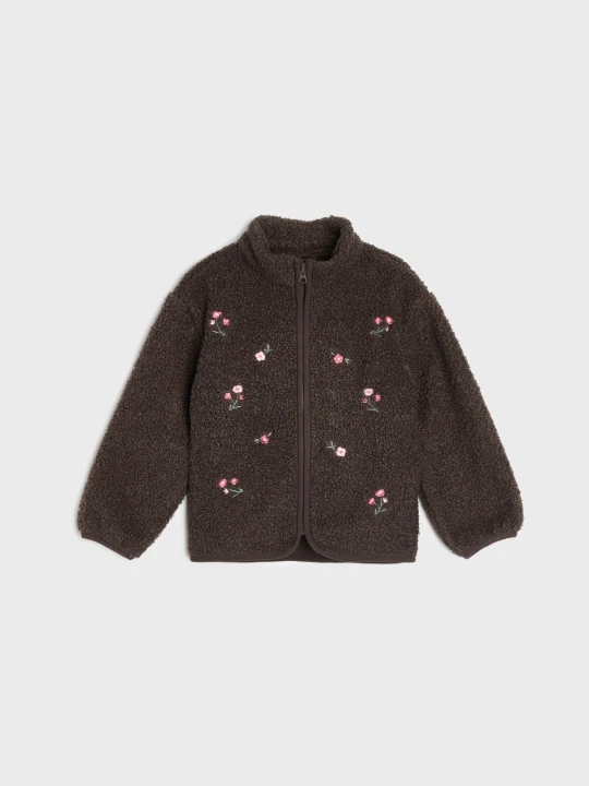 Zdjęcie produktu Sinsay - Kurtka teddy z haftowanymi kwiatami - brązowy