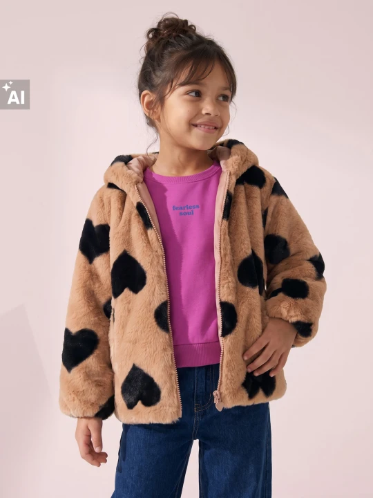 Zdjęcie produktu Sinsay - Kurtka teddy z kapturem - beżowy