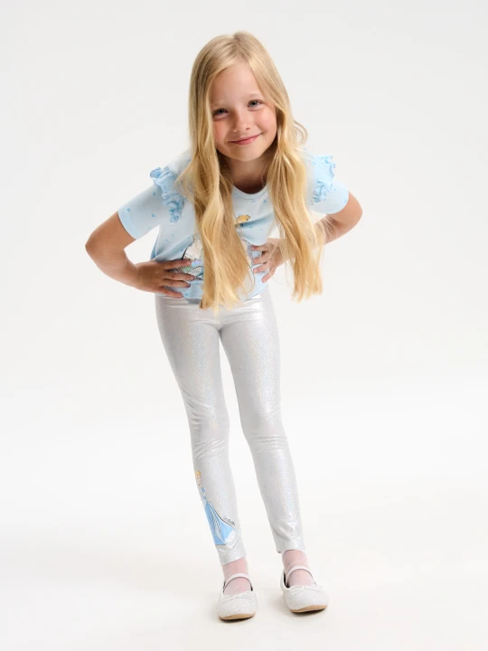 Zdjęcie produktu Sinsay - Legginsy Disney Princess - srebrny