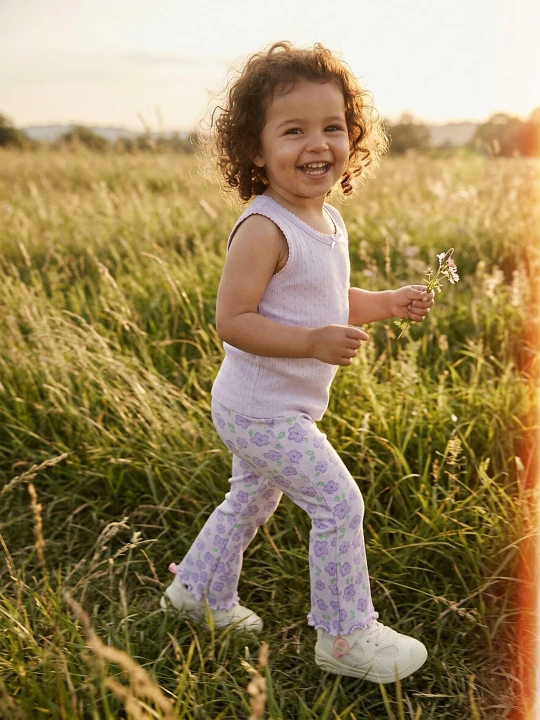 Zdjęcie produktu Sinsay - Legginsy flare z motywem kwiatowym - fioletowy