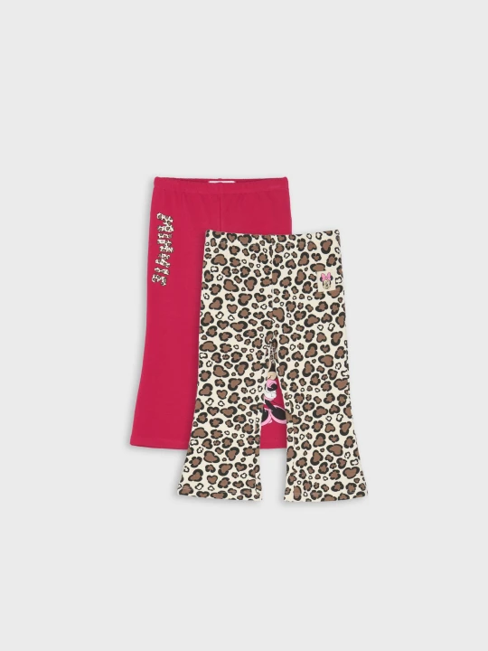 Zdjęcie produktu Sinsay - Legginsy flare z nadrukiem 2 pack Minnie Mouse - różowy