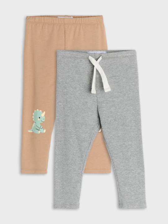 Zdjęcie produktu Sinsay - Legginsy z domieszką wiskozy 2 pack - beżowy