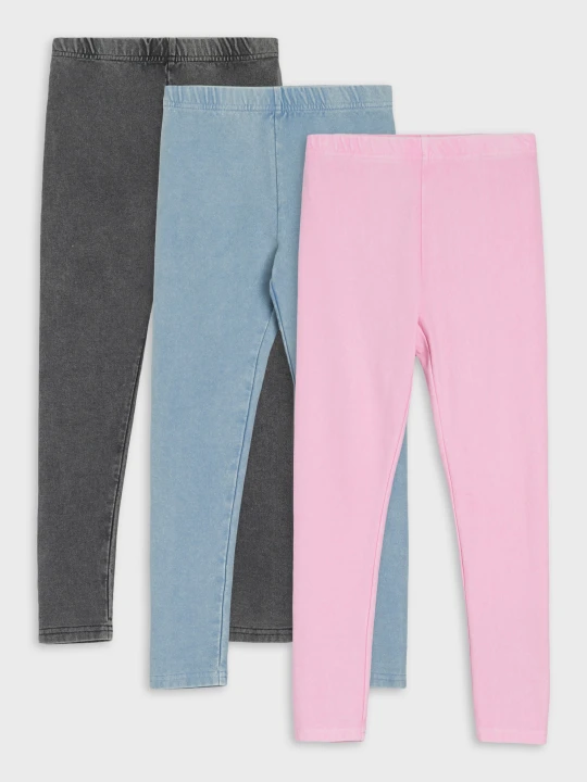 Zdjęcie produktu Sinsay - Legginsy z gumką w pasie 3 pack - wielobarwny