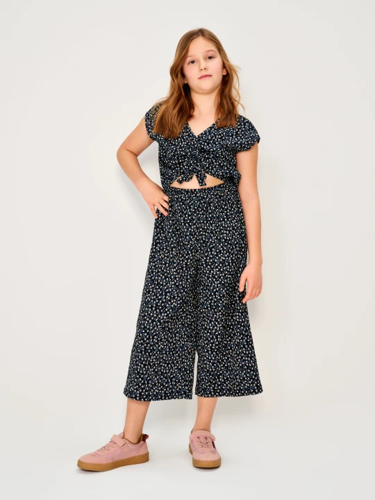 Zdjęcie produktu Sinsay - Letni kombinezon wide leg w kwiatki - czarny