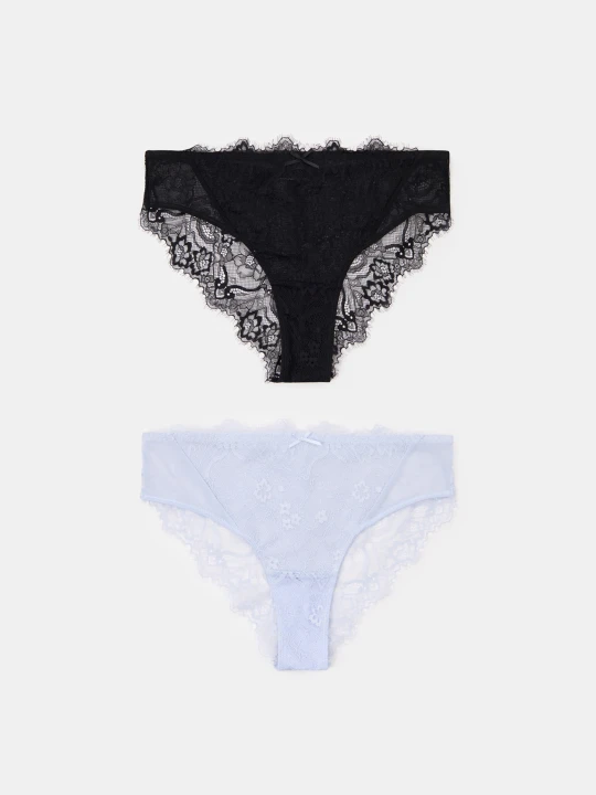 Zdjęcie produktu Sinsay - Majtki brazilian z koronką 2 pack - wielobarwny