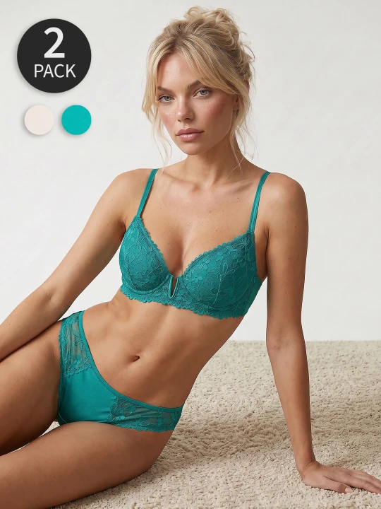 Zdjęcie produktu Sinsay - Majtki figi z koronką 2 pack - wielobarwny