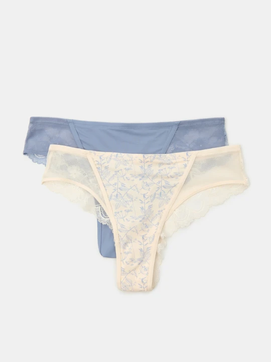 Zdjęcie produktu Sinsay - Majtki koronkowe brazyliany 2 pack - wielobarwny