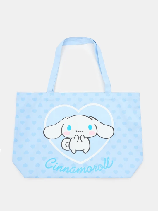 Zdjęcie produktu Sinsay - Materiałowa torba shopper z nadrukiem Cinnamoroll - błękitny