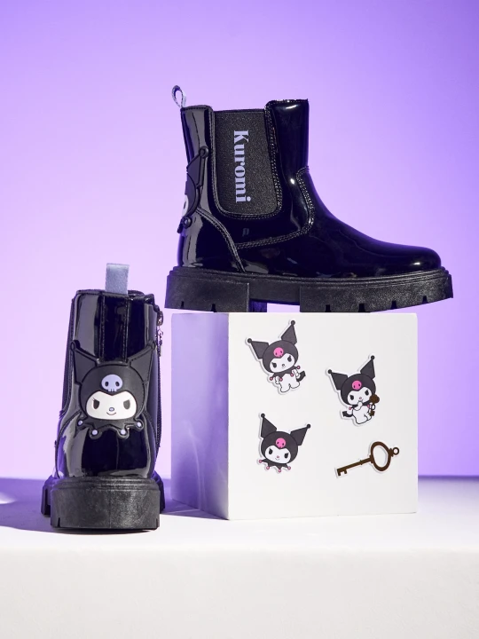Zdjęcie produktu Sinsay - Ocieplane botki z futerkiem Kuromi - czarny
