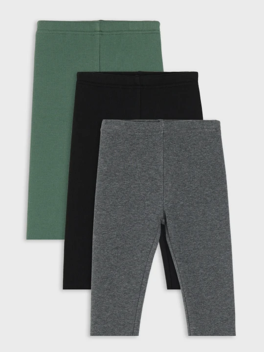 Zdjęcie produktu Sinsay - Ocieplane legginsy z bawełną 3 pack - wielobarwny