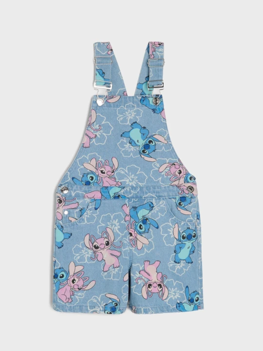 Zdjęcie produktu Sinsay - Ogrodniczki jeansowe Stitch - niebieski