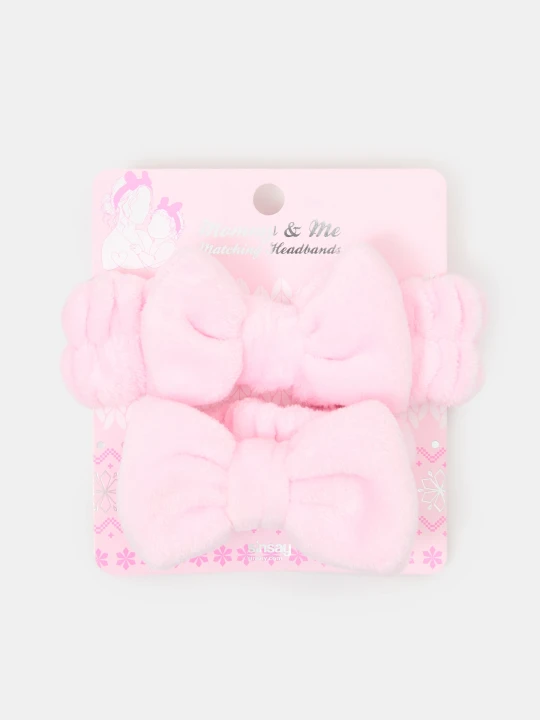 Zdjęcie produktu Sinsay - Puszyste opaski na głowę mama i córka z uszami 3D 2 pack - różowy