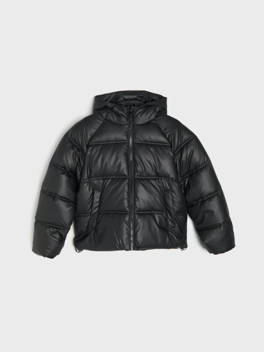 Zdjęcie produktu Sinsay - Pikowana kurtka puffer z kapturem - czarny