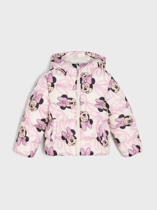 Zdjęcie produktu Sinsay - Pikowana kurtka puffer z kapturem Minnie Mouse - kremowy
