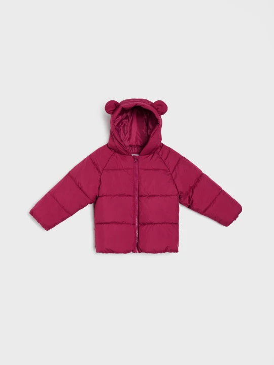 Zdjęcie produktu Sinsay - Pikowana kurtka puffer z kapturem z elementami 3D - różowy