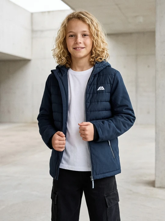Zdjęcie produktu Sinsay - Pikowana kurtka softshell z kapturem - granatowy