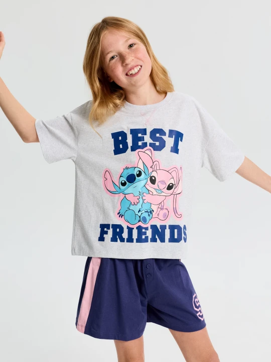 Zdjęcie produktu Sinsay - Piżama dwuczęściowa oversize Stitch - szary