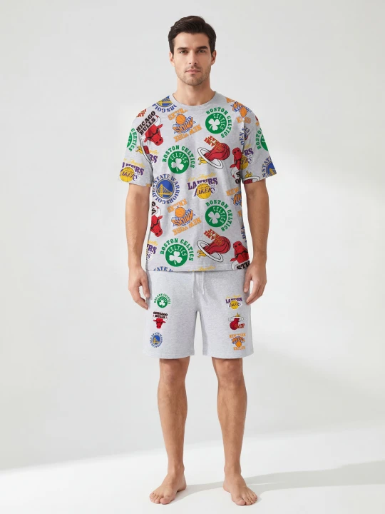 Zdjęcie produktu Sinsay - Piżama dwuczęściowa z nadrukiem NBA - szary
