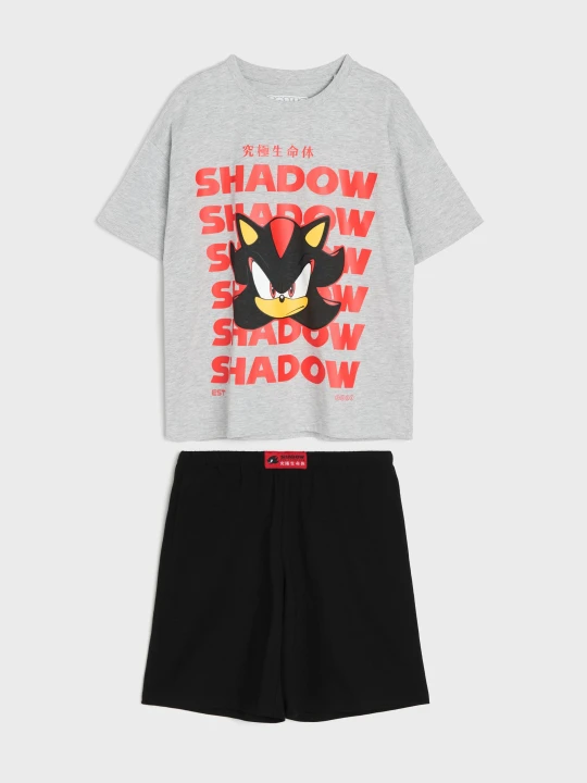 Zdjęcie produktu Sinsay - Piżama dwuczęściowa z nadrukiem z domieszką wiskozy Sonic the Hedgehog - szary