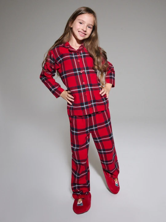 Zdjęcie produktu Sinsay - Piżama flanelowa w kratę - czerwony