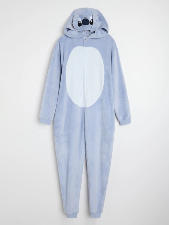 Zdjęcie produktu Sinsay - Polarowa piżama onesie z kapturem i uszami 3D Stitch - błękitny