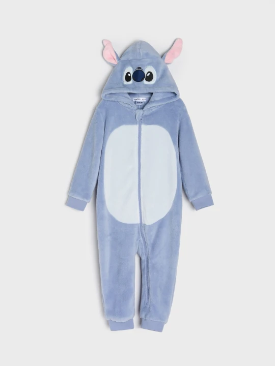 Zdjęcie produktu Sinsay - Polarowa piżama onesie z kapturem i uszami 3D Stitch - błękitny