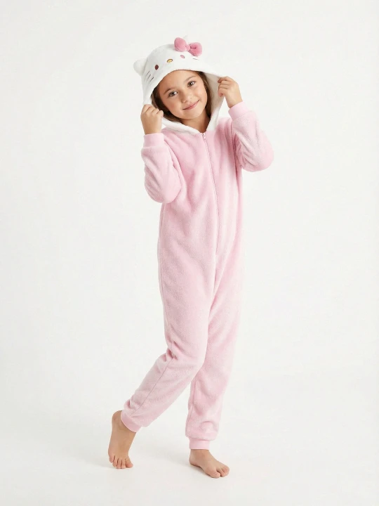 Zdjęcie produktu Sinsay - Polarowa piżama typu onesie z elementami 3D Hello Kitty - różowy