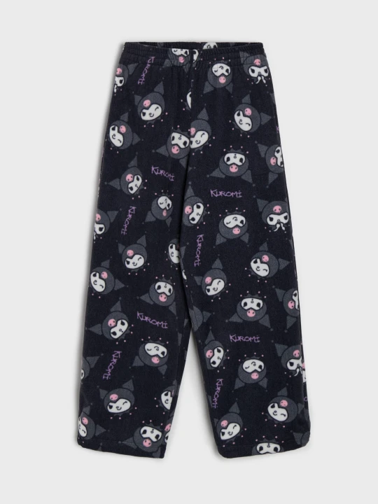 Zdjęcie produktu Sinsay - Polarowe spodnie z regulowanymi gumkami w nogawkach Kuromi - czarny
