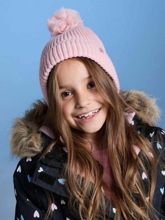 Zdjęcie produktu Sinsay - Prążkowana czapka beanie z wiskozą i pomponem - pomarańczowy