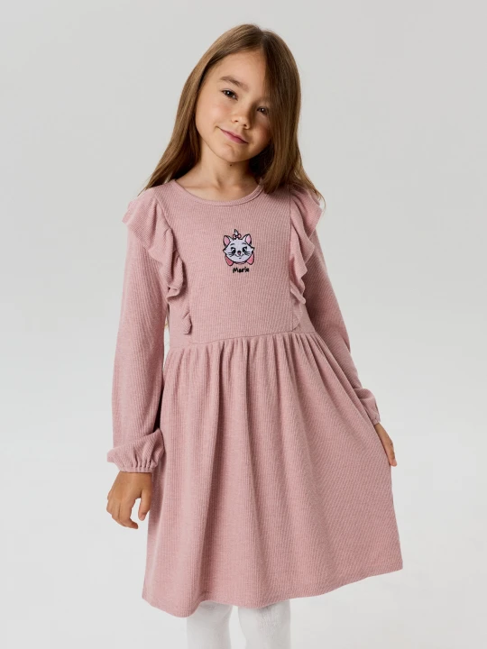 Zdjęcie produktu Sinsay - Prążkowana sukienka z domieszką wiskozy The Aristocats - różowy