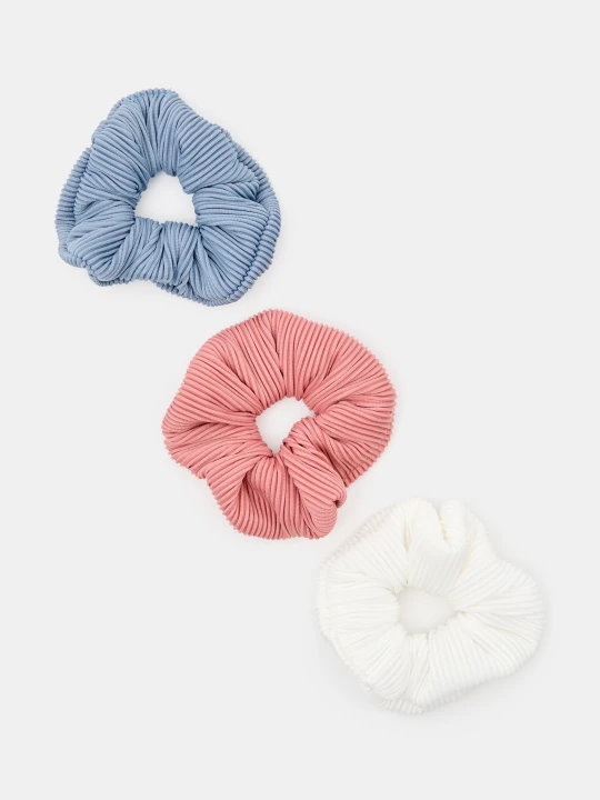 Zdjęcie produktu Sinsay - Prążkowane gumki scrunchie 3 pack - wielobarwny
