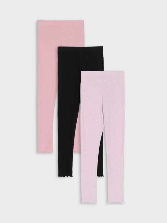 Zdjęcie produktu Sinsay - Prążkowane legginsy 3 pack - wielobarwny