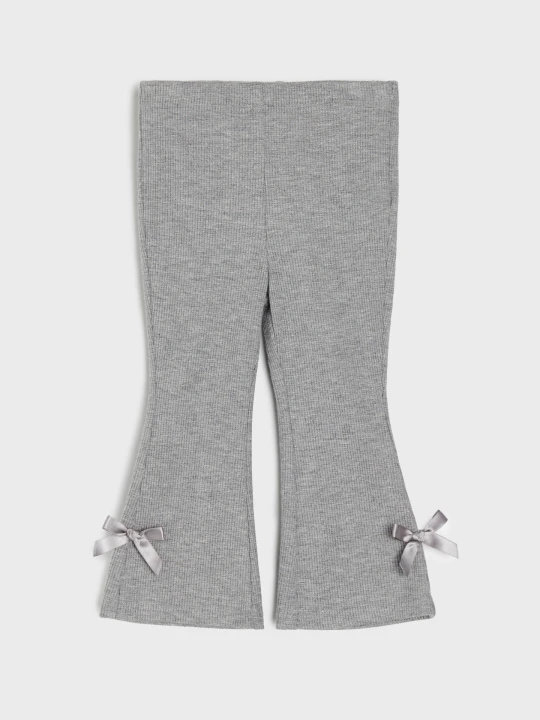Zdjęcie produktu Sinsay - Prążkowane legginsy flare z domieszką wiskozy - szary