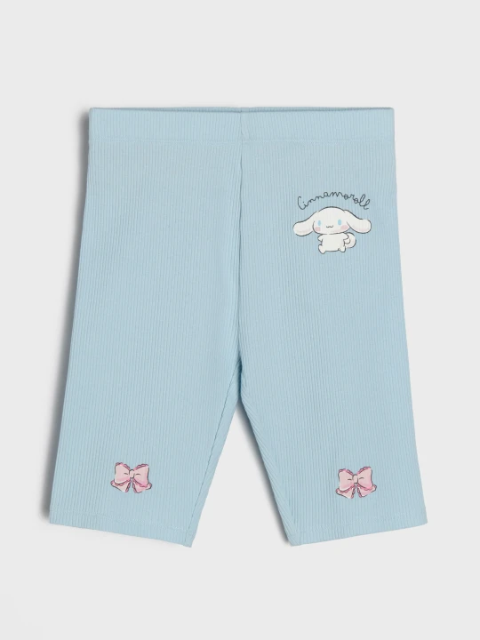 Zdjęcie produktu Sinsay - Prążkowane legginsy z nadrukiem Cinnamoroll - błękitny