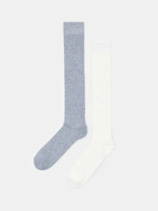 Zdjęcie produktu Sinsay - Prążkowane podkolanówki 2 pack - wielobarwny