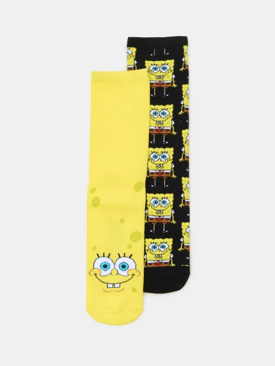 Zdjęcie produktu Sinsay - Prążkowane skarpetki 2 pack SpongeBob - wielobarwny