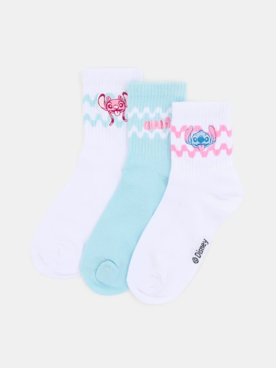Zdjęcie produktu Sinsay - Prążkowane skarpetki 3 pack Stitch - biały