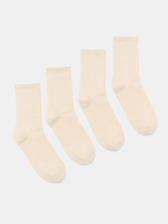 Zdjęcie produktu Sinsay - Prążkowane skarpetki 4 pack - kremowy